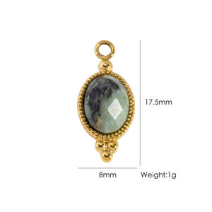 Ciondoli Da Donna Della Serie Romantic, Fai Da Te, A Forma Geometrica, In Acciaio Inossidabile, Impermeabili, Color Oro, Con Pietra Naturale. h5