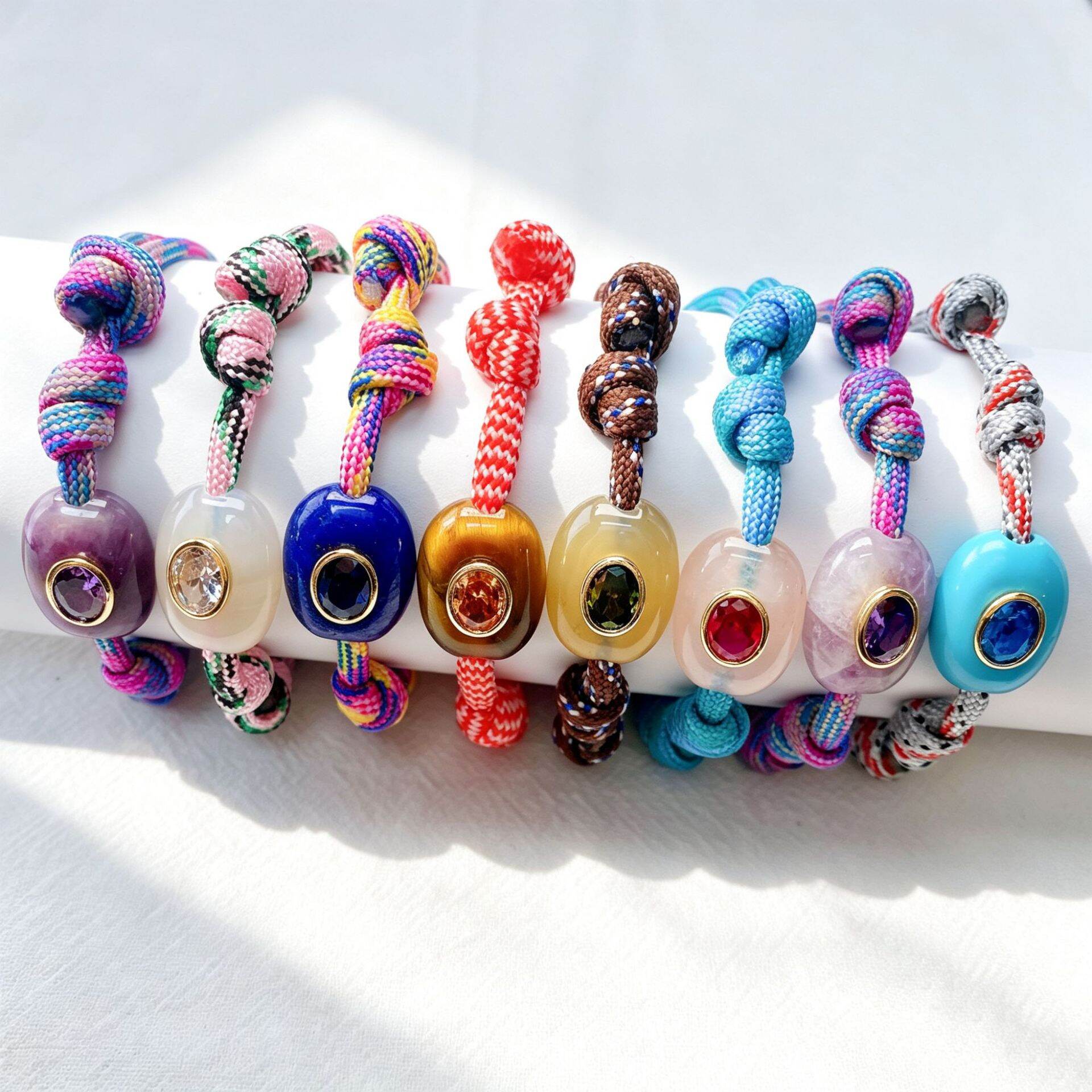 Ethnic Series Retro Twist Ellipse Shape Rope Zircon Women's Braided Bracelets Picture2