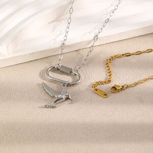 Collares Con Colgante Para Mujer De La Serie Simple, Con Forma Irregular De Animal, De Acero Inoxidable, Resistentes Al Agua Y Color Dorado. h5 Imagen3