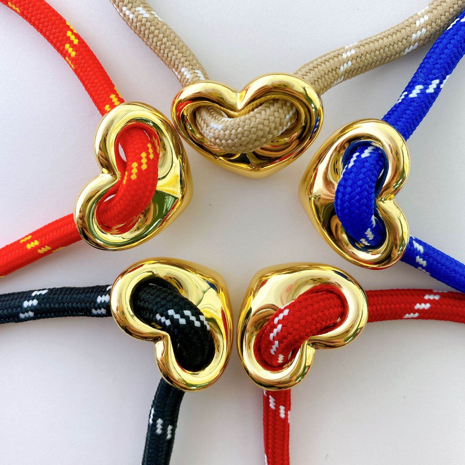 Simple Series Simple Heart Ellipse Shape Rope Women's Braided Bracelets 2