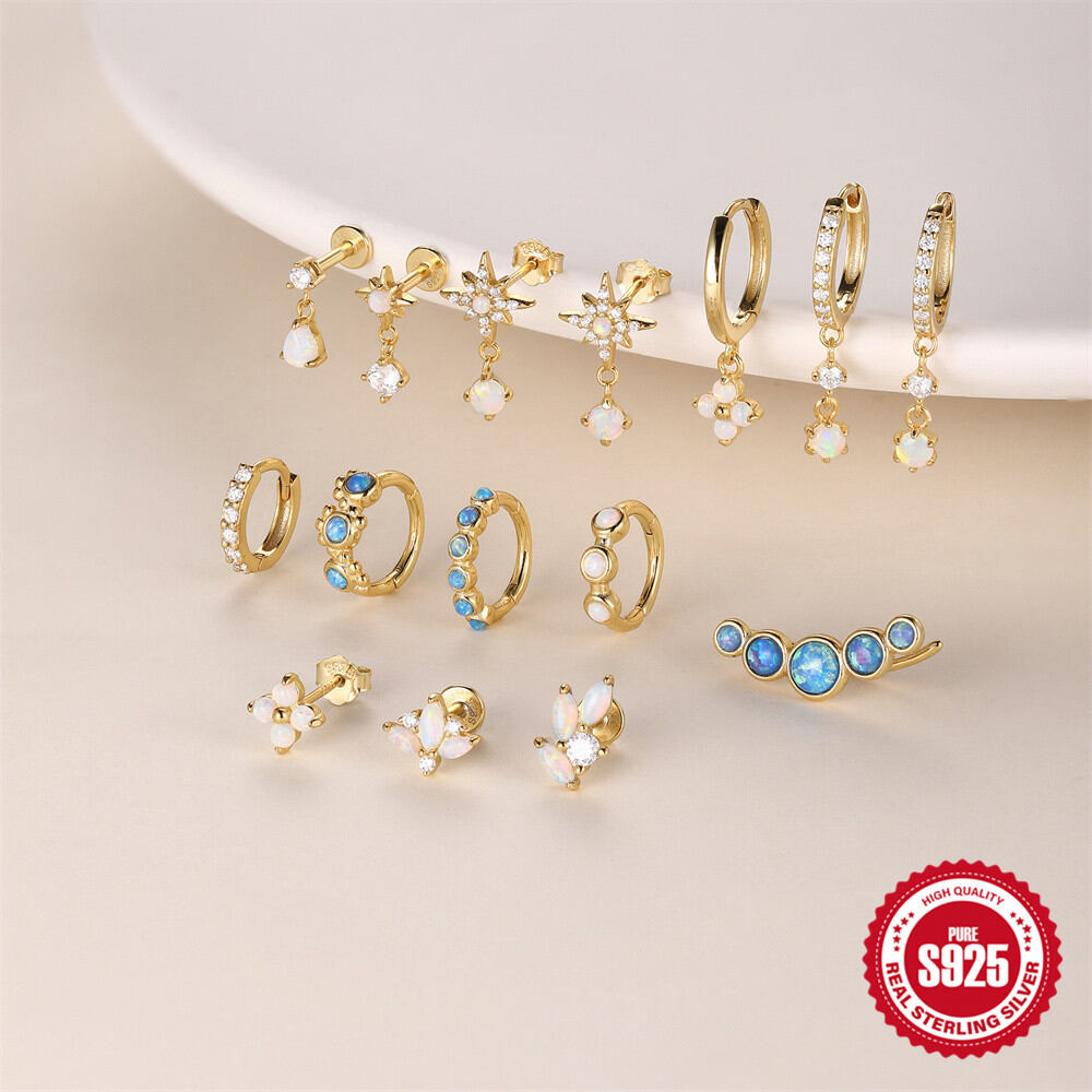 Eenvoudige, Elegante, Onregelmatige Druppelvormige Oorbellen Van 925 Sterling Zilver Voor Dames, Goudkleurig. h5 Afbeelding2