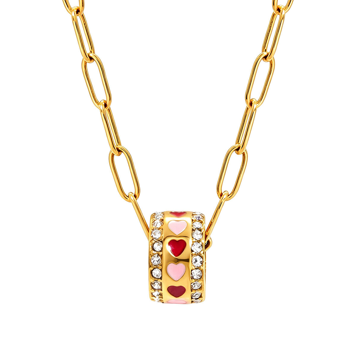 Simple Series Schattige Hartvormige Teckel Hanger Van Roestvrij Staal, Waterdicht, Goudkleurige Ketting h5 Afbeelding5