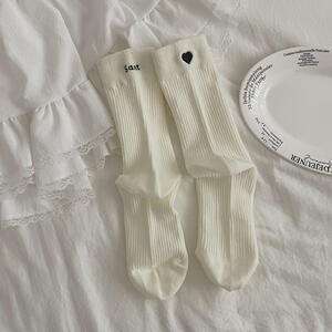High Bounce Basic Letters Heart Mid-Calf Socks h5