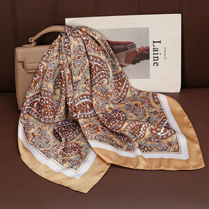 Sciarpe Estive Casual In Tinta Unita Con Motivo Paisley Della Serie Ethnic, Effetto Seta. h5 Immagine3
