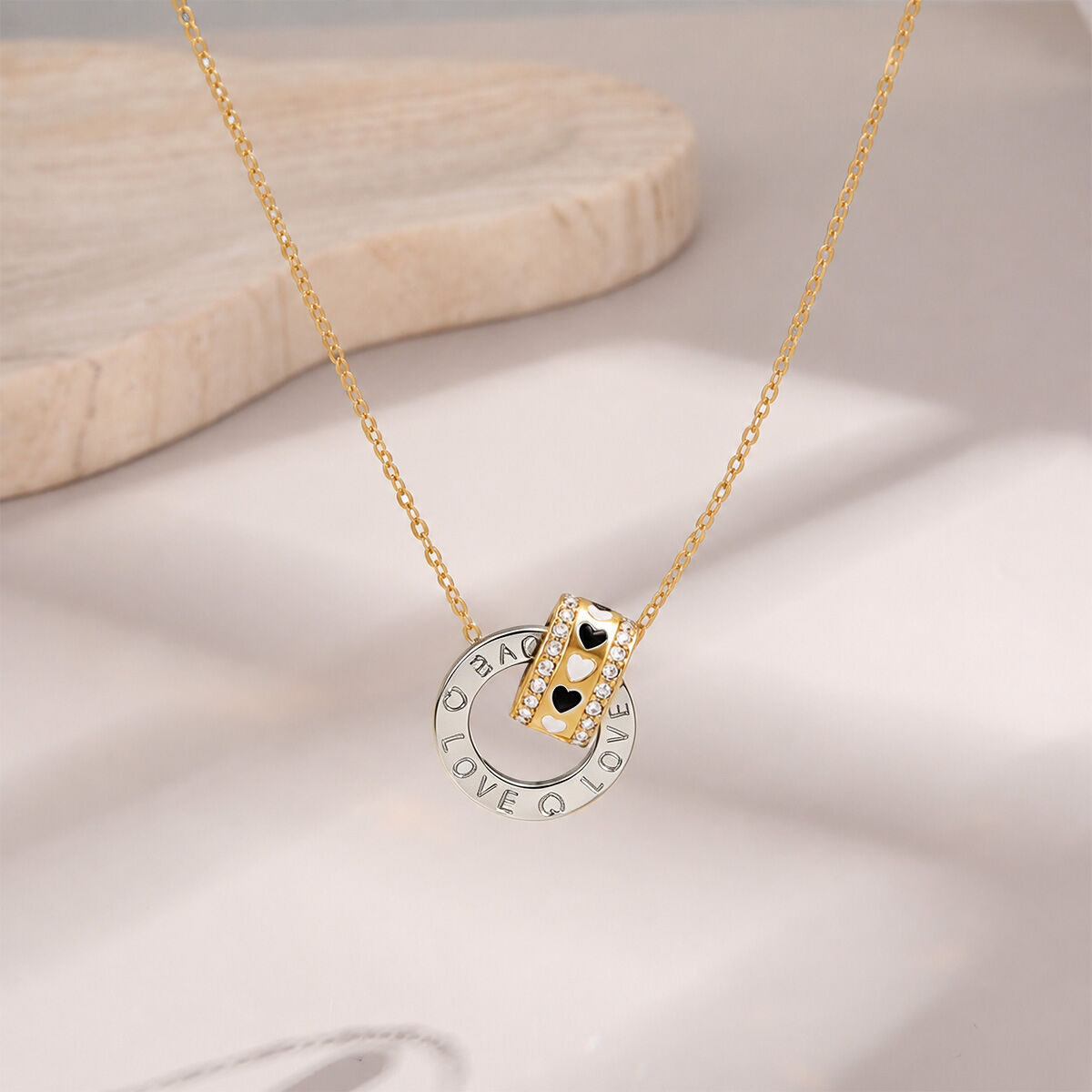 Simple Series Schattige Hartvormige Teckel Hanger Van Roestvrij Staal, Waterdicht, Goudkleurige Ketting Afbeelding4