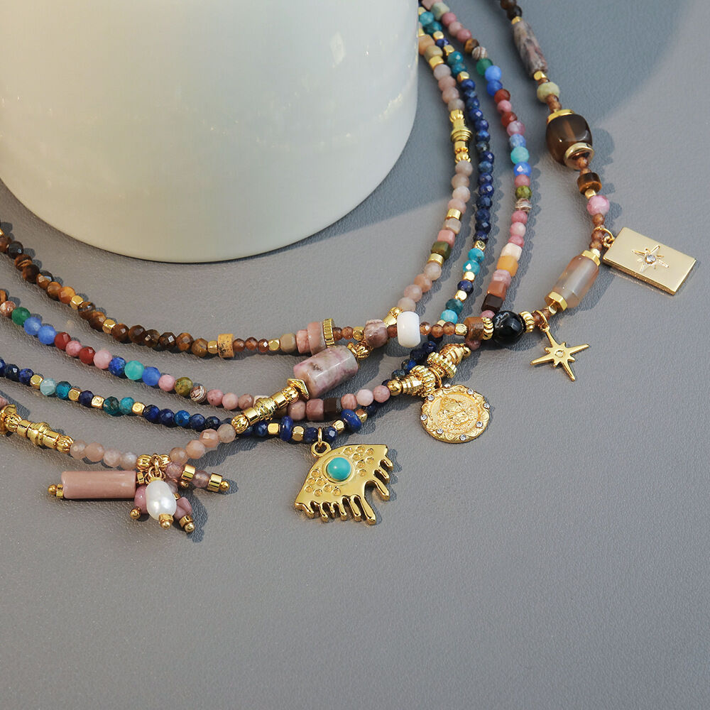 Ethnic Series Bohemian Devil's Eye Beads Natural Stones Women's Beaded Necklaces Picture3