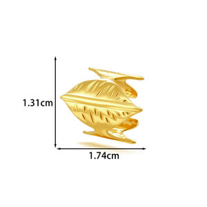 Simple Series Flower Stainless Steel Waterproof Gold Color Women's Ear Cuffs h5 Picture2