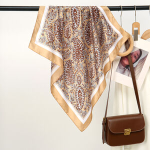 Sciarpe Estive Casual In Tinta Unita Con Motivo Paisley Della Serie Ethnic, Effetto Seta. h5 Immagine2