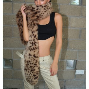 Simple Series Retro Leopard Print Imitation Fur Winter Scarves h5 Picture4