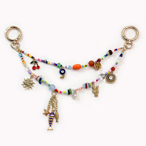Luxurious Series Casual Devil's Eye Animal Sun Oceanic Style Mixed Color Cherry Shell Fish Starfish Resin Bag Charms h5