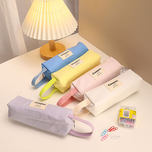 Simple Series Daily Canvas Letter Solid Color Pen Pouches h5 Picture3
