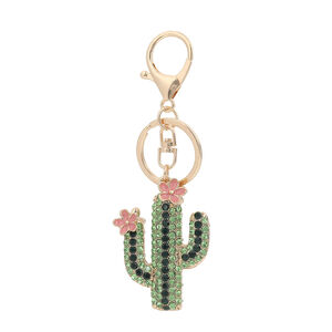 Luxurious Series Natural Flower Solid Color Plant Alloy Rhinestone Keychain h5