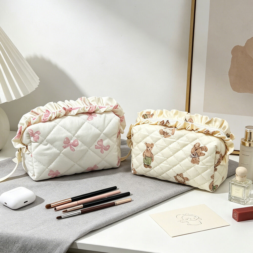 Bolsas De Maquillaje De Poliéster Con Estampado De Flores Sencillas, Lazos De Animales Y Rosas. h5Imagen3