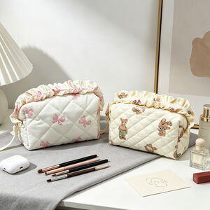 Bolsas De Maquillaje De Poliéster Con Estampado De Flores Sencillas, Lazos De Animales Y Rosas. h5 Imagen3