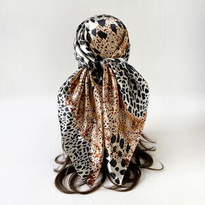 Ethnic Series Retro Leopard Print Mixed Color Imitation Silk Summer Scarves h5 Picture4