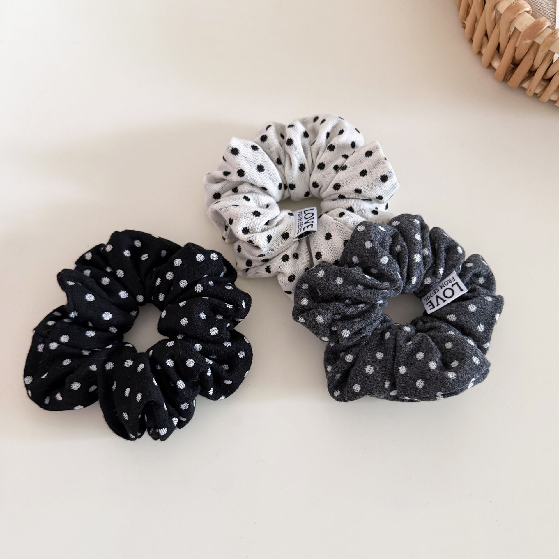 Simple Series Daily Leopard Print Stripe Polka Dots Mixed Color Fabric Scrunchies 2