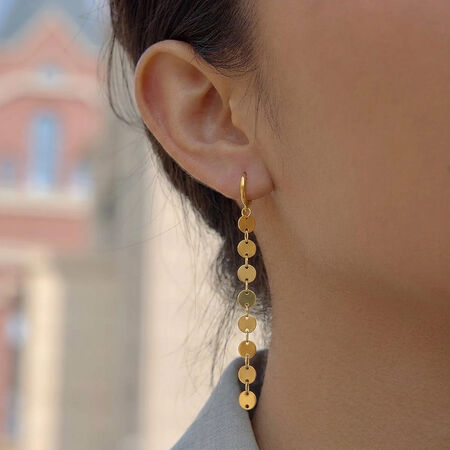 Tassel Stainless Steel Waterproof Gold Color Women's Dangle Earrings 2