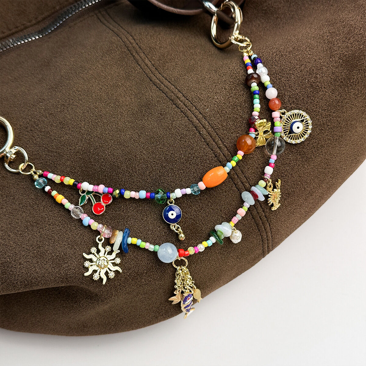 Luxurious Series Casual Devil's Eye Animal Sun Oceanic Style Mixed Color Cherry Shell Fish Starfish Resin Bag Charms 2