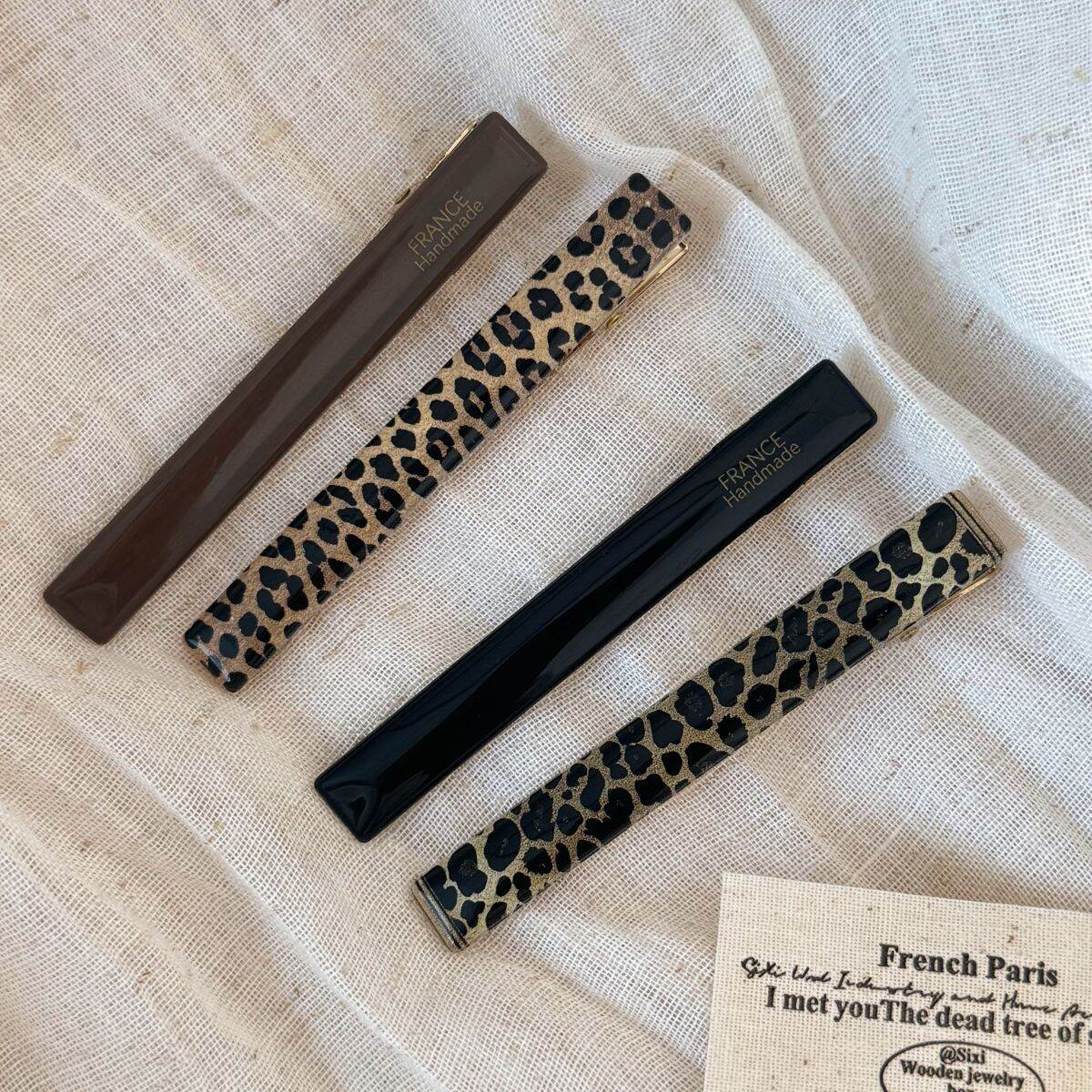 Einfache Haarspangen Aus Kunststoff Mit Retro-Leopardenmuster Bild2