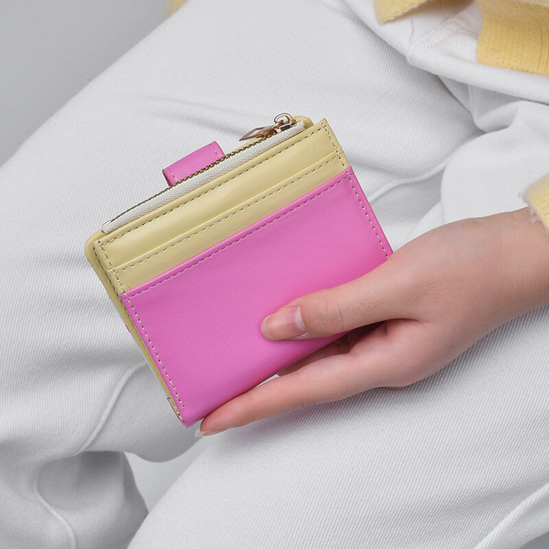 Portafoglio E Porta Carte Da Donna In Pu Di Alta Qualità Con Ricamo A Righe E Stelle Di Colori Misti. h5 Immagine3