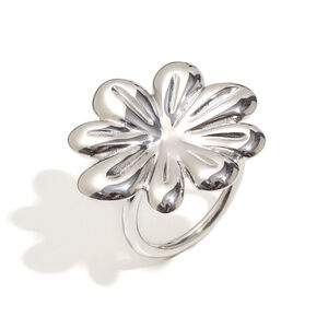 Simple Series Hip-Pop/Rock Flower Irregular Shape Hammer Pattern Stainless Steel Waterproof Statement Rings h5