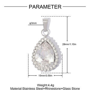 Luxurious Series Heart Stainless Steel Waterproof Gold Color Rhinestone Zircon Women's DIY Pendants h5
