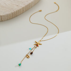 Simple Series Vacation Chain Starfish Coral Stainless Steel Waterproof Women's Pendant Necklaces h5 Picture3