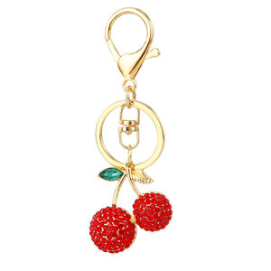 Luxe serie dagelijkse effen kersenkleurige legering sleutelhanger met strass steentjes h5 Afbeelding6