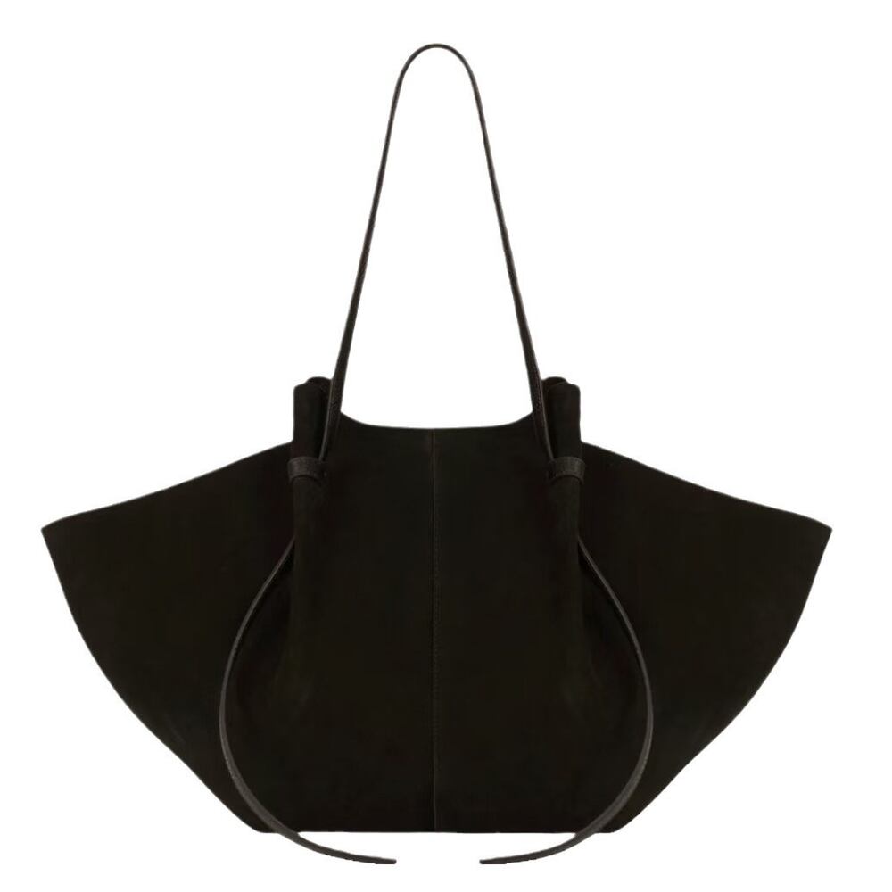 Casual Style None Solid Color Twist Suede Women's Trapezoid Shoulder Bags