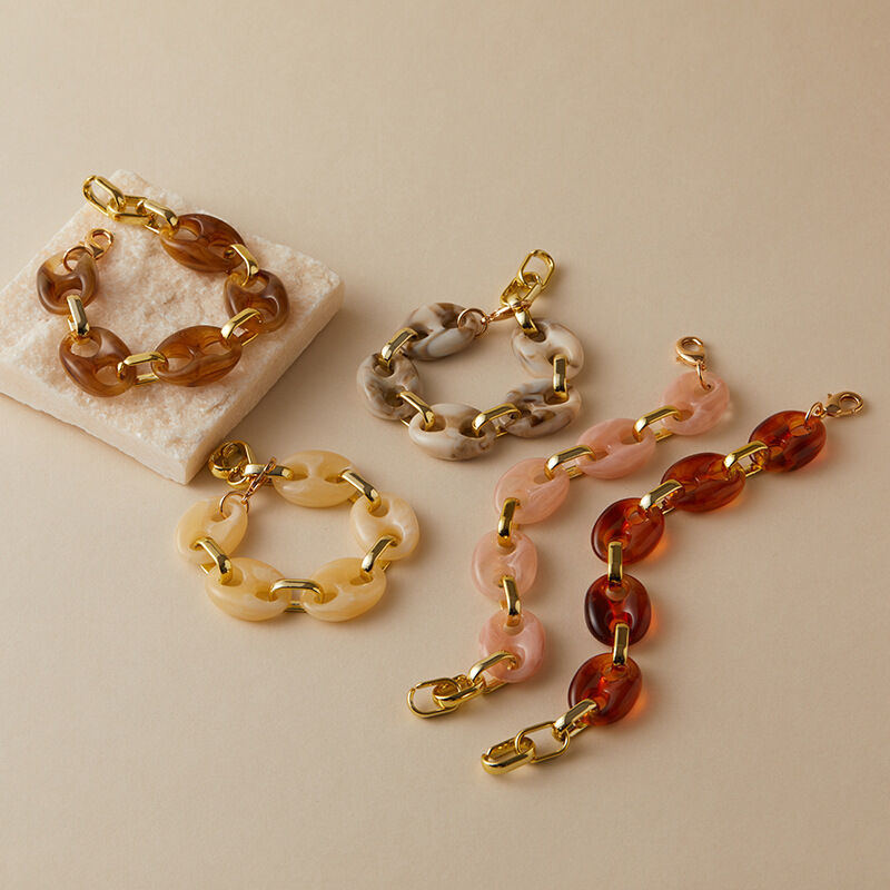 Bracelets à maillons en résine pour femmes, collection Punk Chain de la série Simple