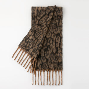 Simple Series Retro Leopard Print Tassel Winter Scarves h5