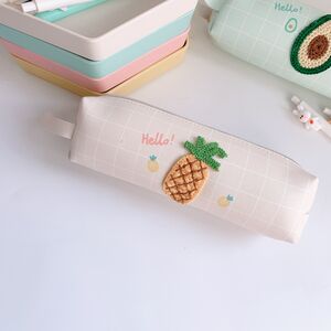 Eenvoudige Serie Casual Pu-Pennenetuis Met Fruitruitpatroon En Aardbeimotief. h5