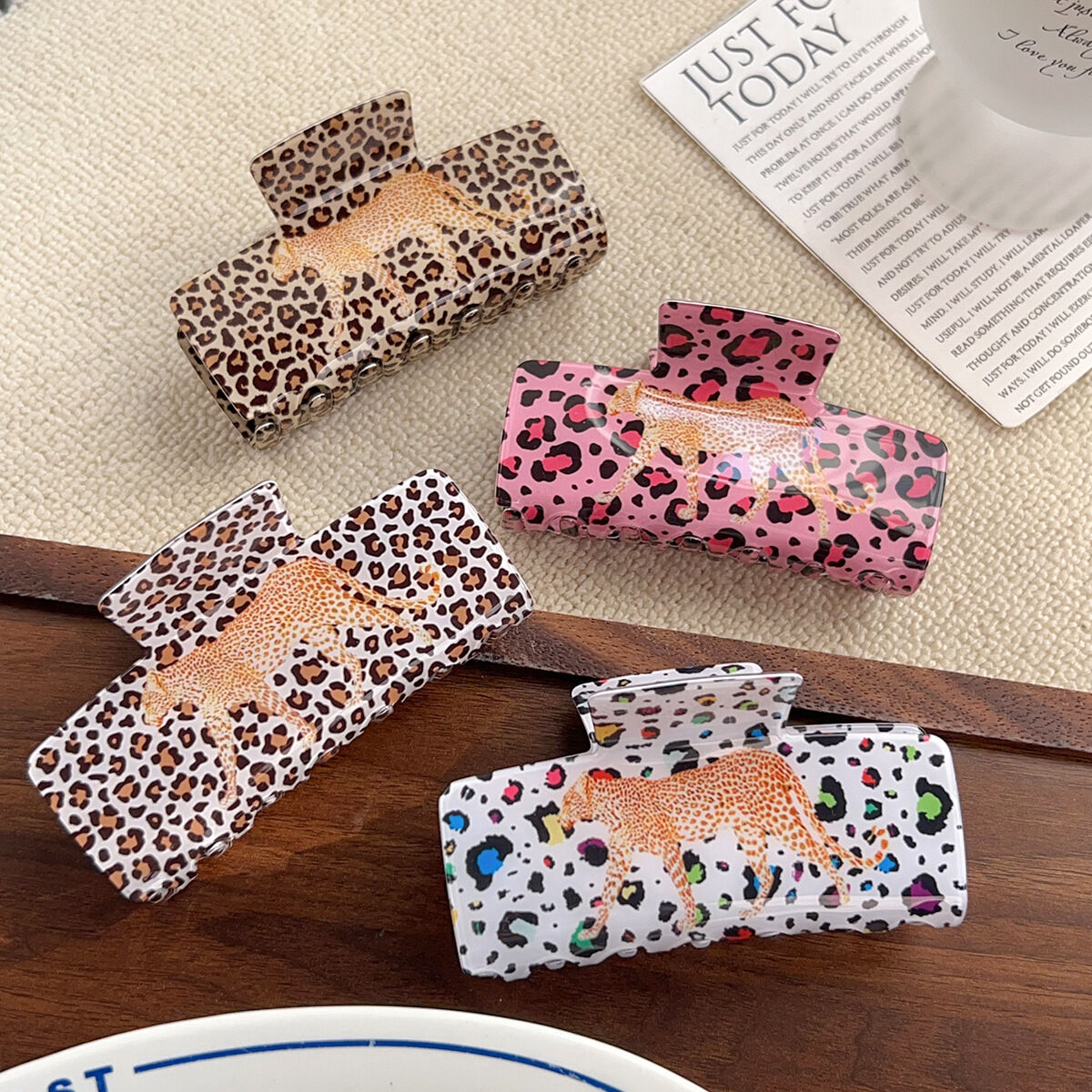 Etnische Serie Retro Dieren Luipaardprint Pvc Haarklauwen Afbeelding2