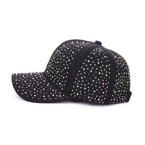 Simple Series Casual Solid Color Cotton Rhinestone Baseball Cap h5 Picture3