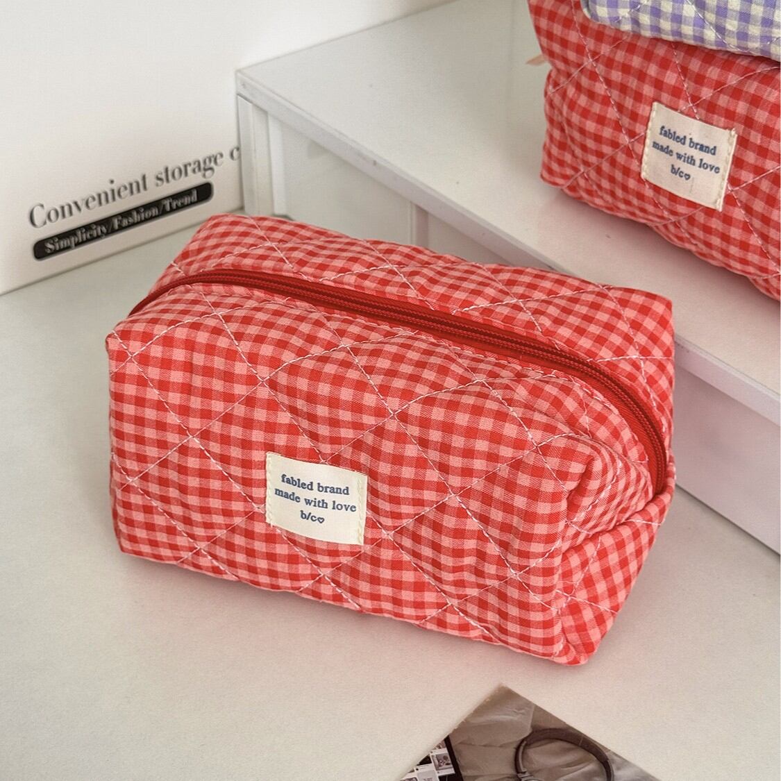 Kosmetiktaschen Aus Kariertem Stoff Der Simple Series Für Den Täglichen Gebrauch 2