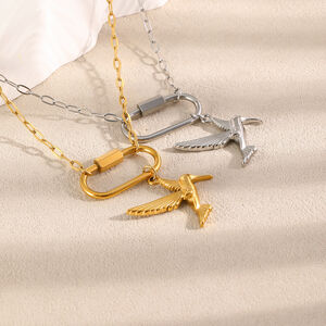 Collares Con Colgante Para Mujer De La Serie Simple, Con Forma Irregular De Animal, De Acero Inoxidable, Resistentes Al Agua Y Color Dorado. h5 Imagen2