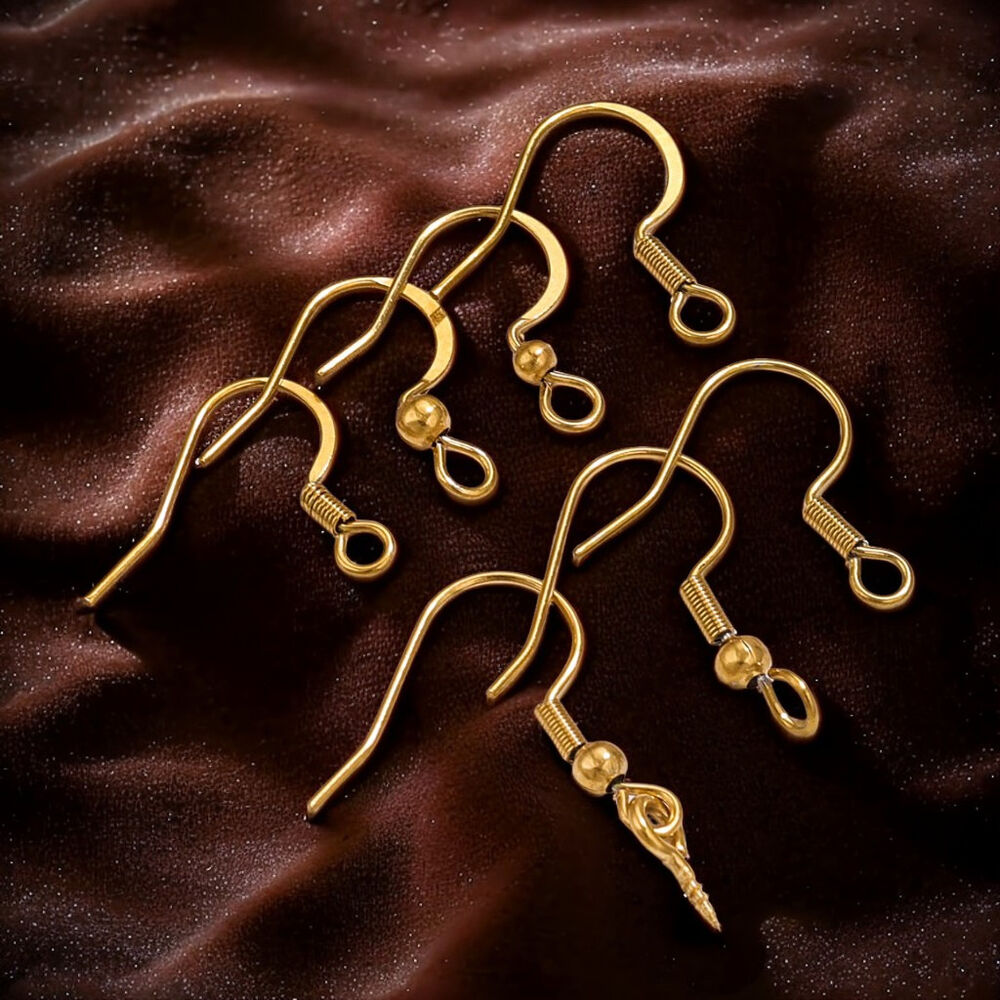 Solid Color Stainless Steel Gold Color Earrings Findings h5Picture3