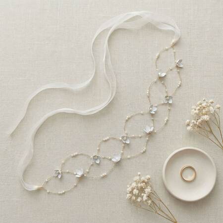 Romantic Series Elegant Flower Metal Artificial Pearl Hair Bands 2