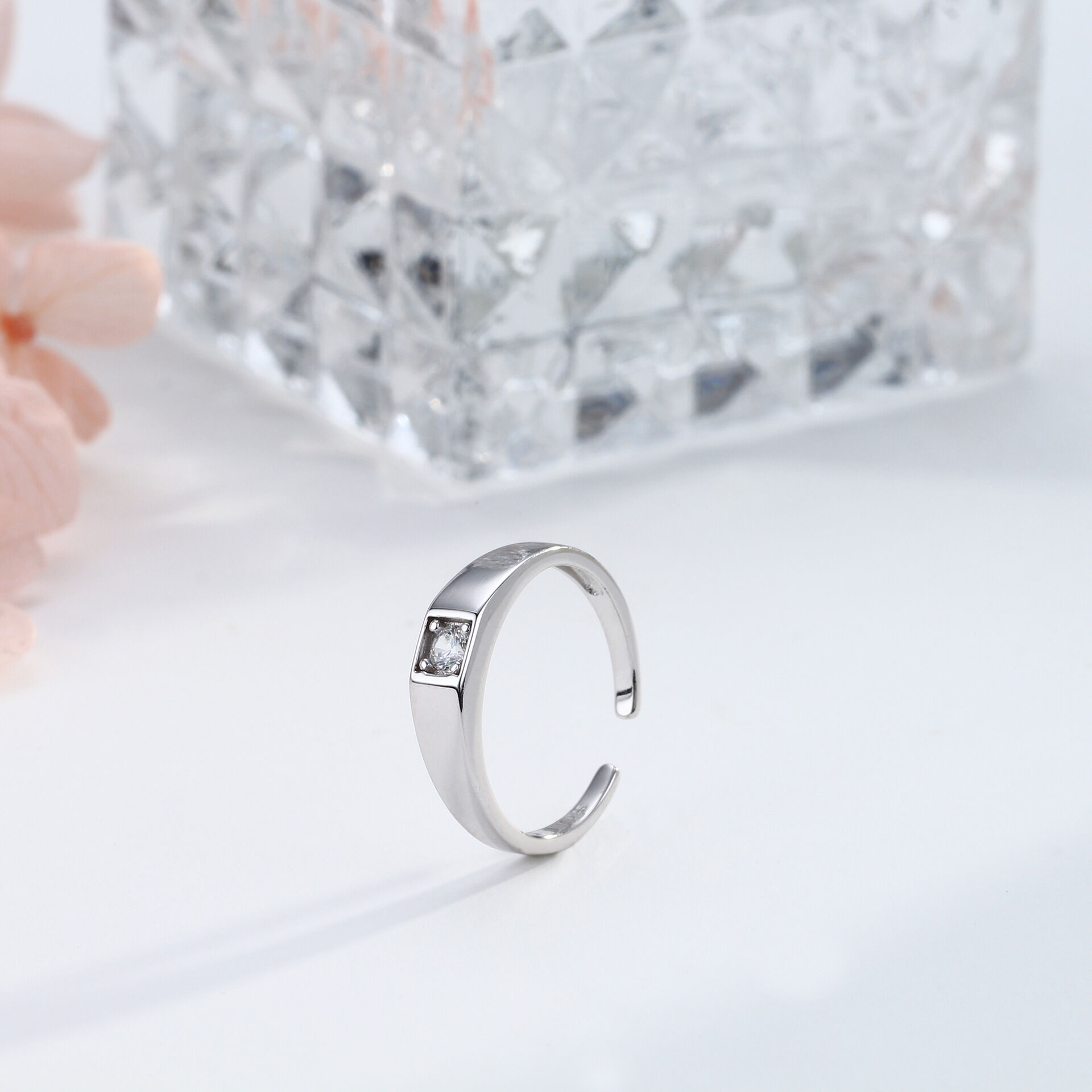 Bagues Pour Femmes En Argent Sterling 925, Style Rétro, Rectangulaires, Avec Zircon Doré Image3