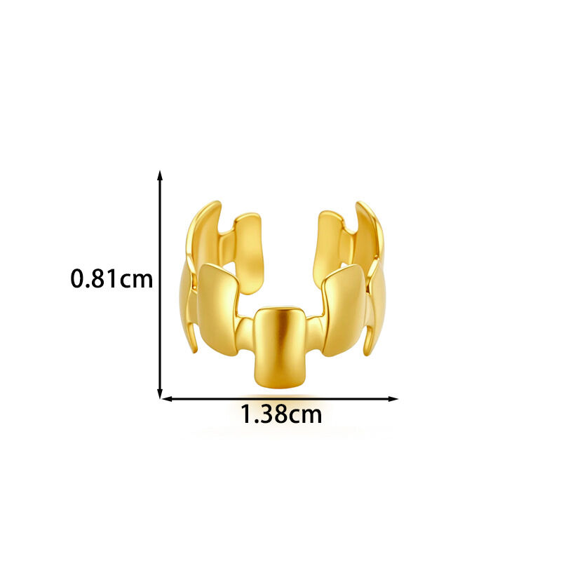 Boucles D'Oreilles Manchette Pour Femme, Forme Géométrique Simple En Forme De Cœur Et De Fleur, En Acier Inoxydable Étanche, Couleur Or h5Image2