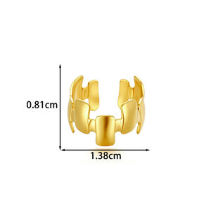 Boucles D'Oreilles Manchette Pour Femme, Forme Géométrique Simple En Forme De Cœur Et De Fleur, En Acier Inoxydable Étanche, Couleur Or h5 Image2