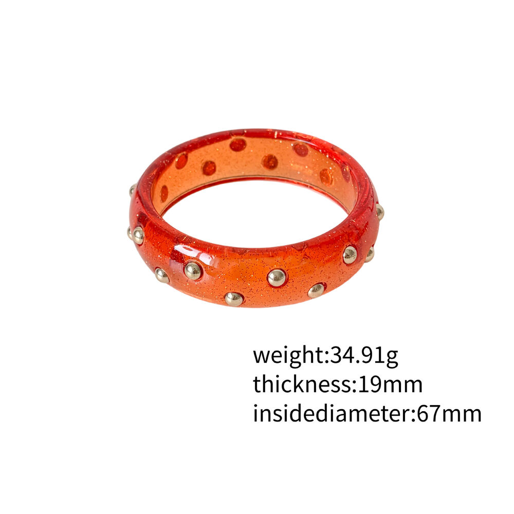 Brazaletes De Resina Con Degradado De Color Estilo Punk Para Mujer Imagen5