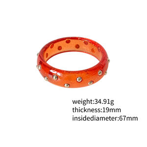 Brazaletes De Resina Con Degradado De Color Estilo Punk Para Mujer h5 Imagen5