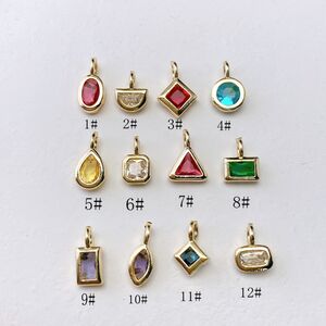 Colgantes Sencillos De La Serie Diy Con Forma De Triángulo, Constelación Y Elipse, Piedra De Nacimiento Del Mes, Color Cobre Y Oro, Para Mujer. h5 Imagen4
