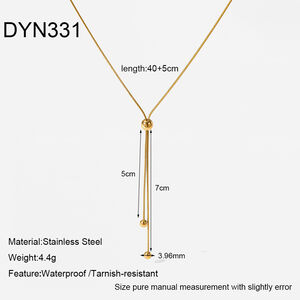 Simple Series Daily Geometric Shape Stainless Steel Waterproof Gold Color Unisex Pendant Necklaces h5