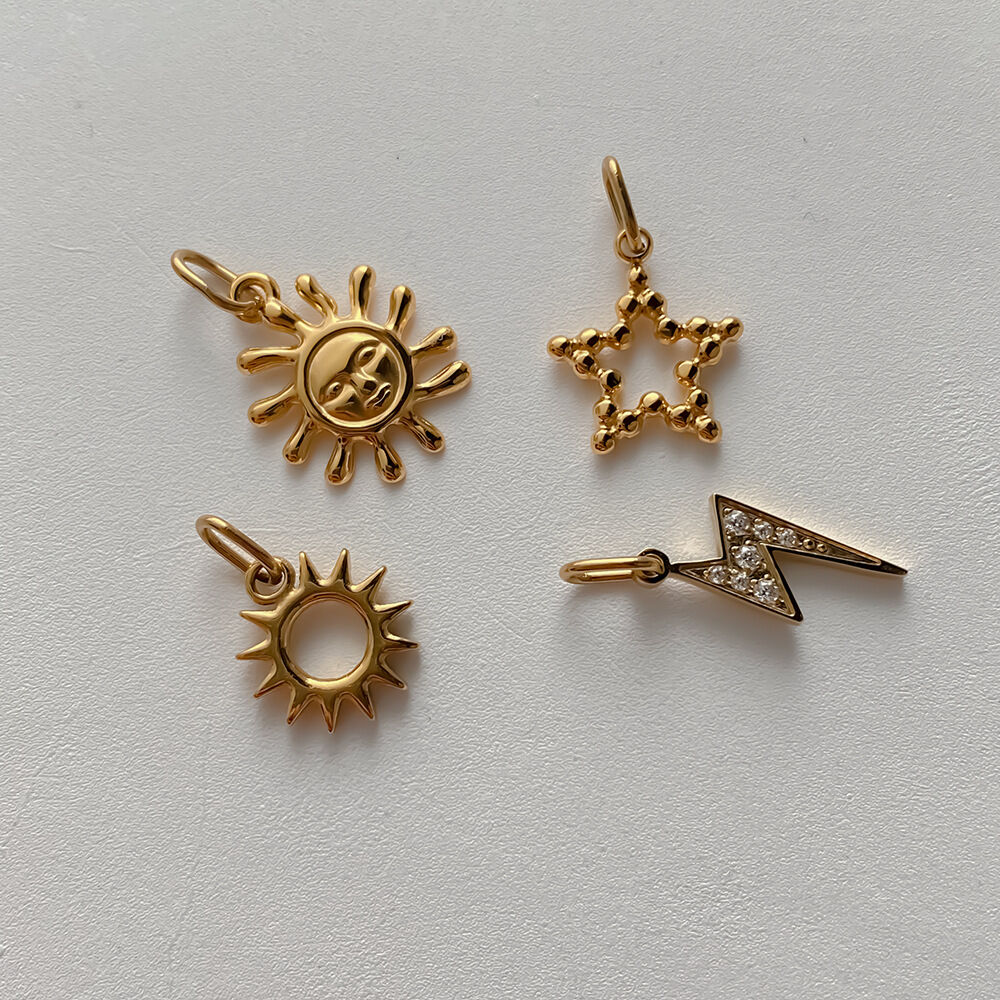 Classic Series Diy Sun Moon Stainless Steel Waterproof   Gold Color  Women's Pendants h5 Picture4