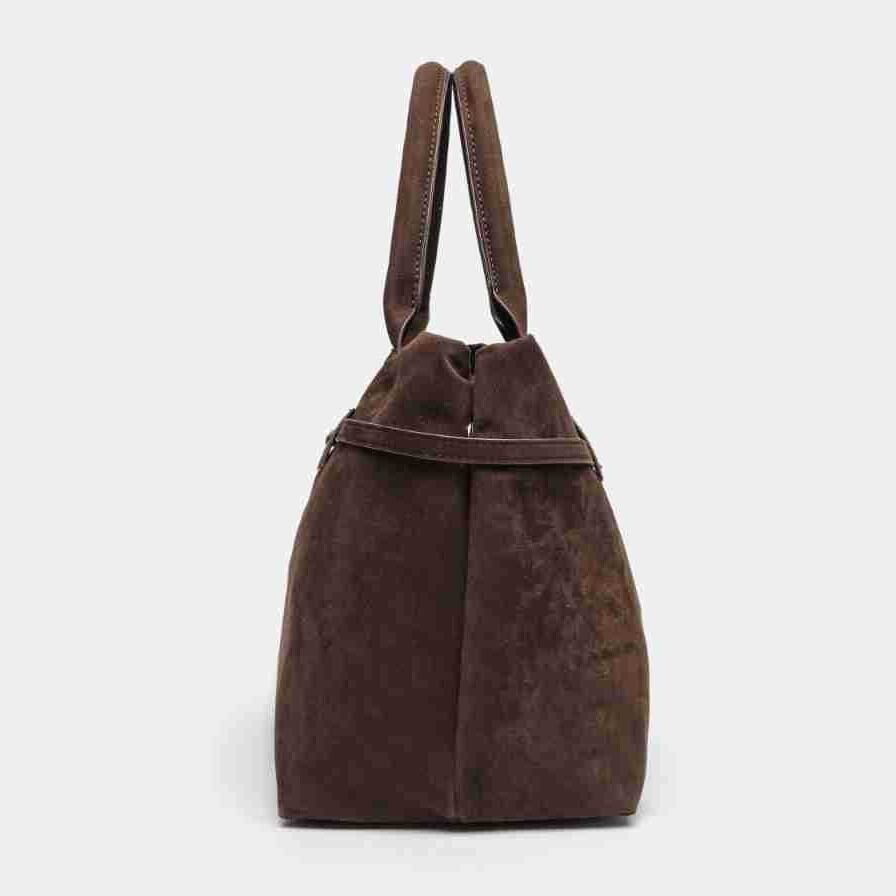 Bolsos De Mano Para Mujer De Estilo Casual Con Herrajes Metálicos Y Diseño Liso En Ante. h5 Imagen4