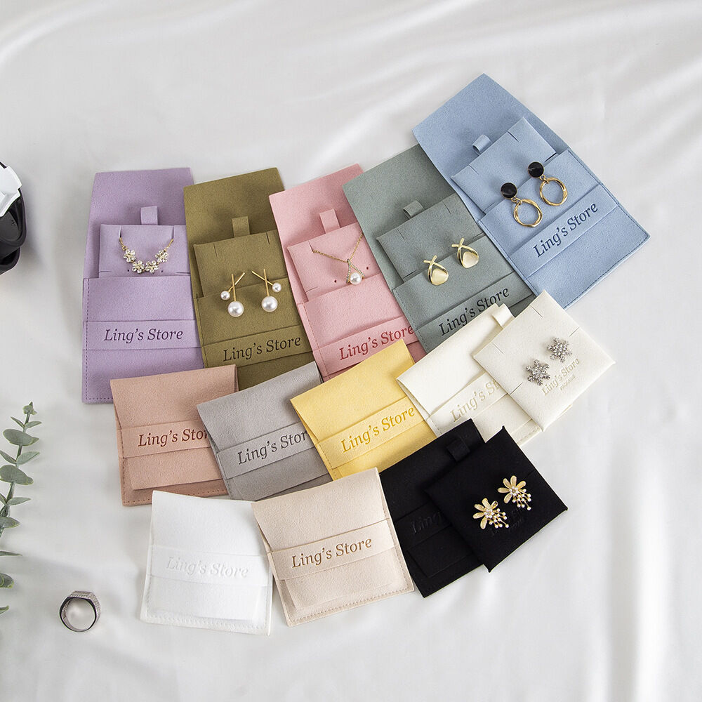 Solid Color Suede Jewelry Bags