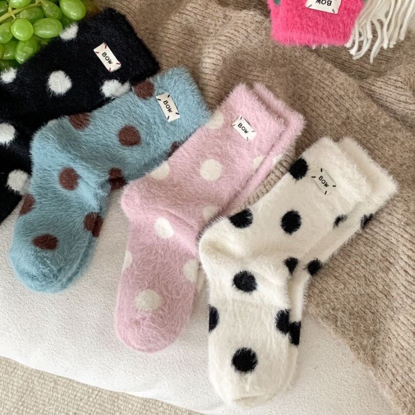 High Bounce Casual Polka Dots Color Clash Polka Dot Mid-Calf Socks 2