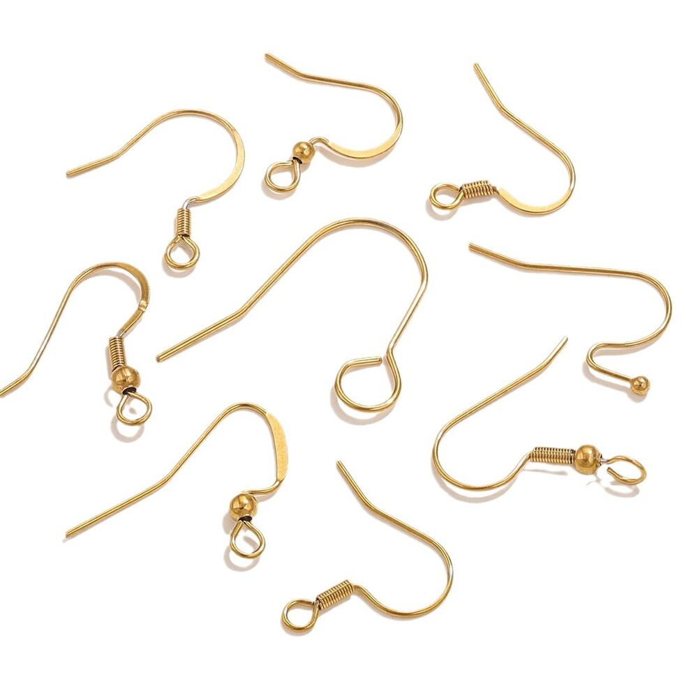 Solid Color Stainless Steel Gold Color Earrings Findings h5Picture2